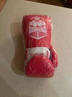 Red Boxing Gloves with White Logo